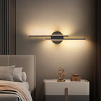 Elgo Modern Nordic Disc/Linear Metal LED Wall Lamp, Black/White