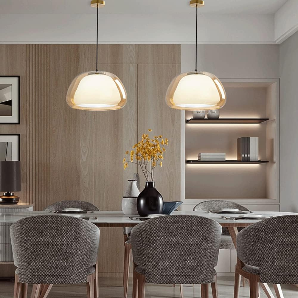 Pendant Light – Double Glass Dome with Soft Glow