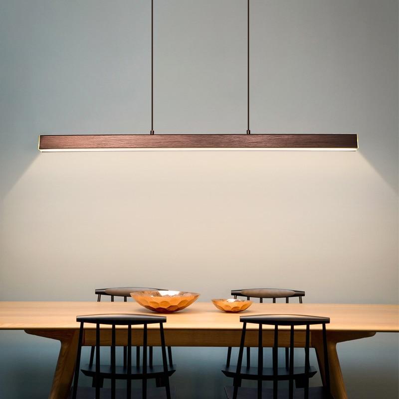 Thala Modern Linear Metal LED Pendant Light Black/Brown