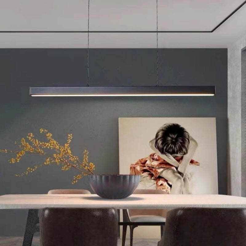 Thala Modern Linear Metal LED Pendant Light Black/Brown