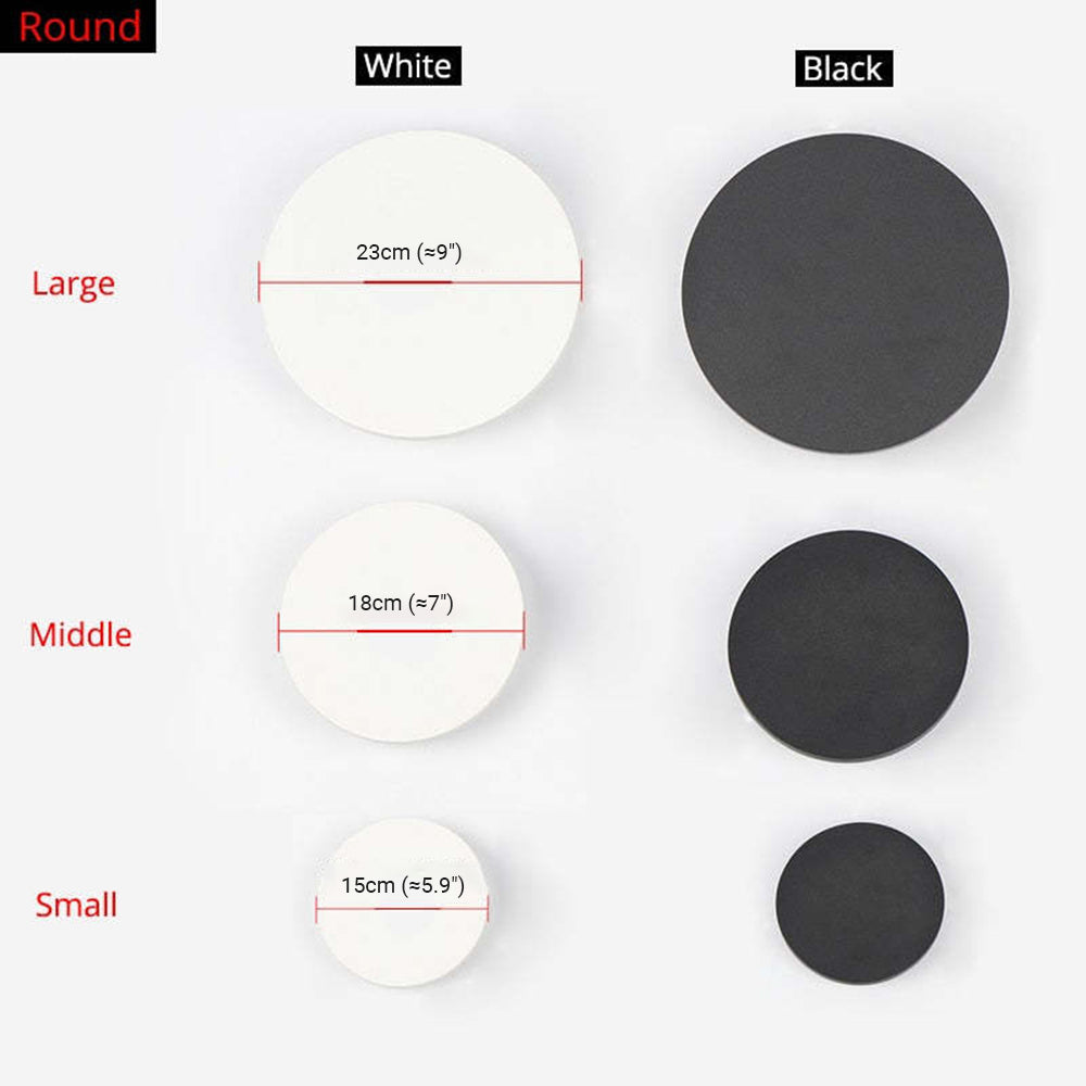 Klyne Minimalist Round/Square Outdoor Wall Lamp LED, Black/White